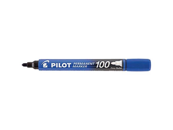 Pilot Sca-100-l – pak van 12 permanente markers, conische punt, blauw