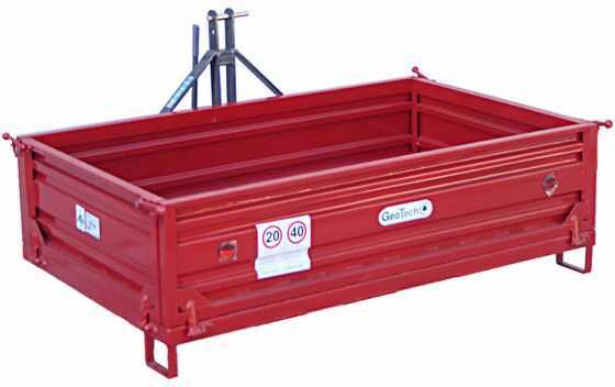 Heckcontainer für Traktor GeoTech TRP 180 - kippbar - 3 abnehmbare Bordwände