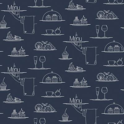 Galerie Wallcoverings Just Kitchens Chalkboard Menu Vinyl on Non-woven Matte Wallpaper Roll
