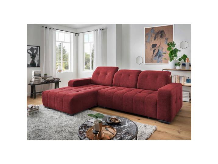 Livetastic Ecksofa Vicari, Rot, Metall, Uni, Ottomane links, L-Form, 292x185 cm, Made in EU, USB-Anschluss, elektrischer Sitzvorzug, USB-C-Anschluss, Wohnzimmer, Sofas & Couches, Wohnlandschaften, Ecksofas