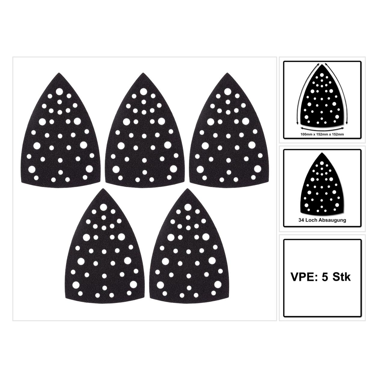 Mirka Delta Schutzauflage 100x152x152mm Grip 34 Loch, 5 Stk. ( 8295902011 ) (37941851)