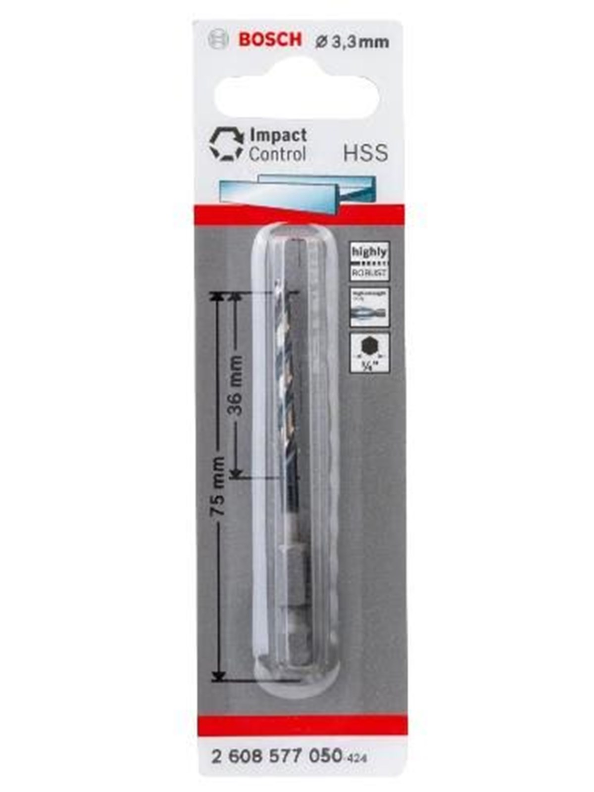 Bosch Impact HSS Drill Bit 3.3 mm