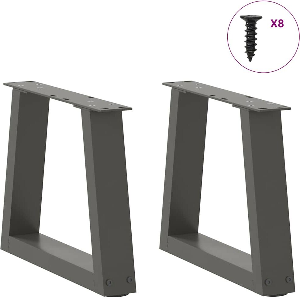 vidaXL Pieds de table basse forme de V 2 pcs anthracite 30x(30-31,3)cm