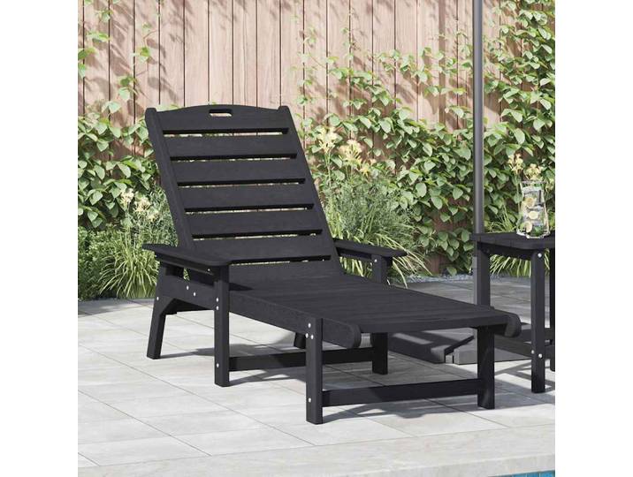 vidaXL Sonnenliege Schwarz HDPE