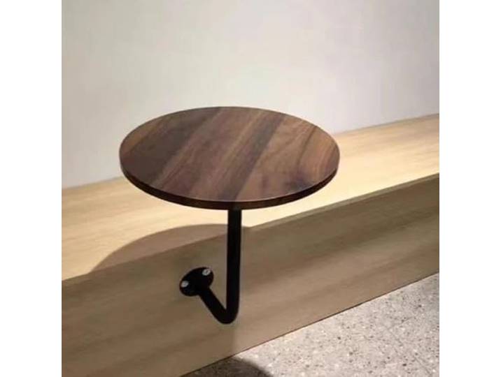1 Stück kleiner runder Wandtisch Kaffee kreisförmiger moderner Luxus-Restaurant-Beistelltisch, Café-Dekoration, for Aufhängen(Walnut wood)