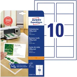 Avery, Kopierpapier, Superior Visitenkarten (A4, 200 g/m2)
