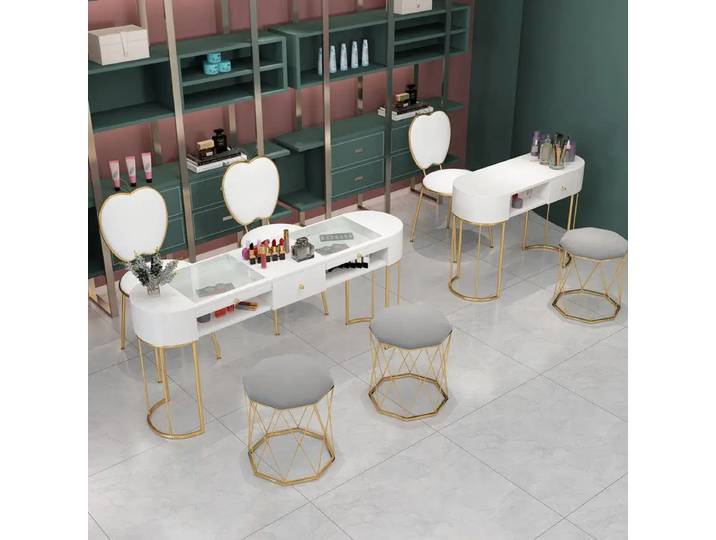 Table à ongles moderne et créative, table à manucure de qualité supérieure, esthétique minimaliste, table à ongles avec aspiration, mobilier de salon