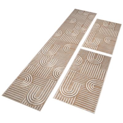 Bettumrandung OTTO HOME "Lyssandra", beige (creme), H:8mm, Obermaterial: 85% Polypropylen, 15% Polyester, Bettumrandungen, 3D-Effekt, softer Kurzflor, pflegeleicht, leichter Glanz, Scandi-Look