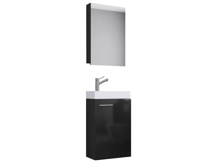 Mid.you Gästebad, Schwarz, Holzwerkstoff, 41 cm, hängend, Badezimmer, Badmöbelsets & -serien, Gästebad