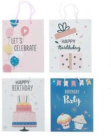 IH Casa Decor Gift Bags Happy Birthday Assorted Medium - Set of 12