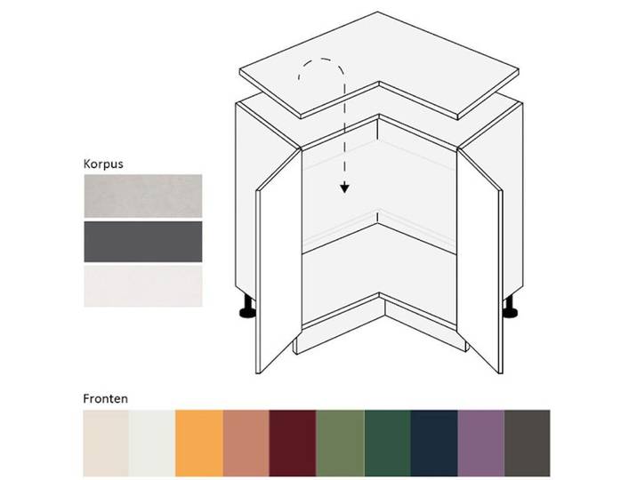 Feldmann-Wohnen Unterschrank Tivoli (Tivoli, 1-St) 84cm Front-, Korpusfarbe und Ausstattung wählbar 2-türig