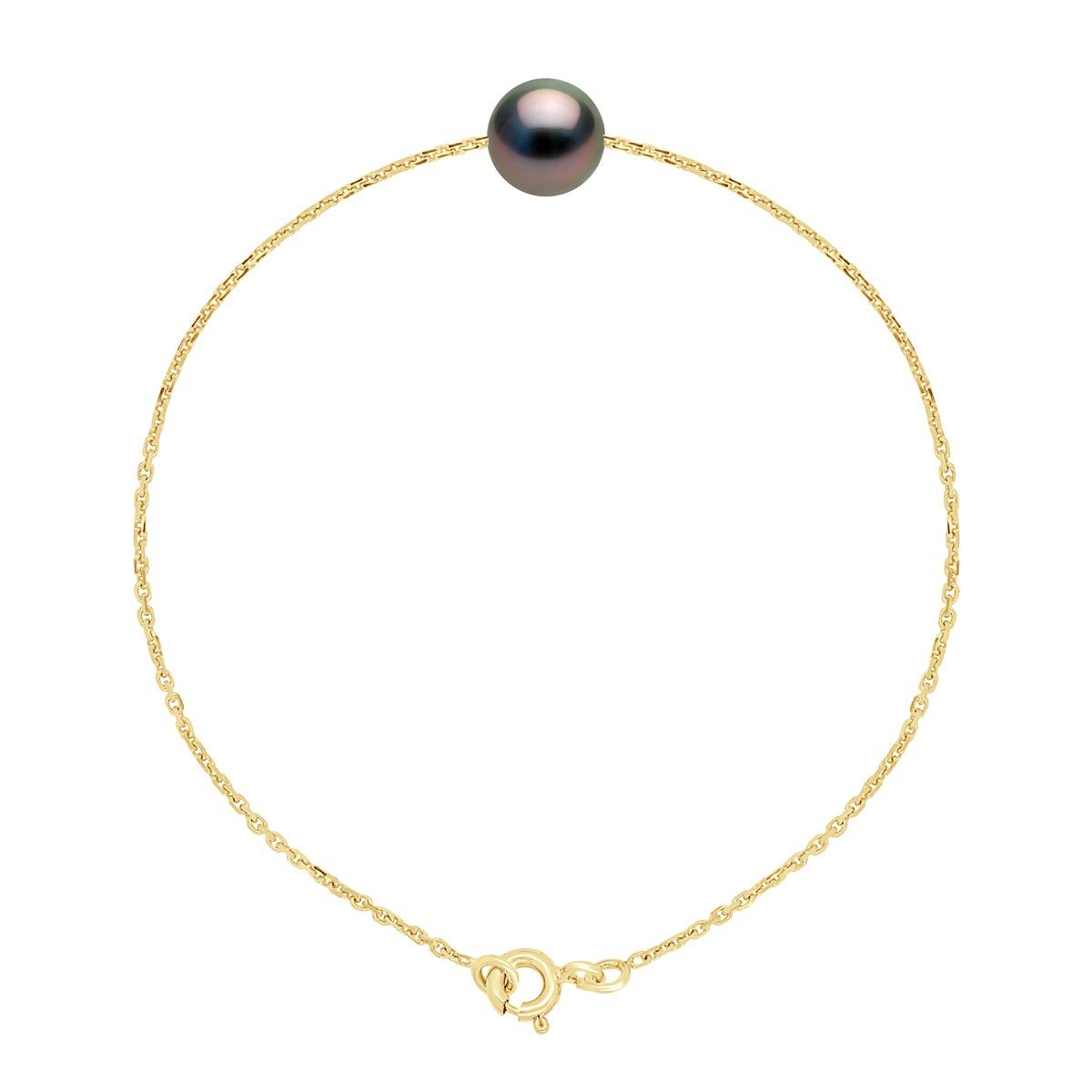 Armband echte Tahiti-Zuchtperle, rund, 8–9 mm
