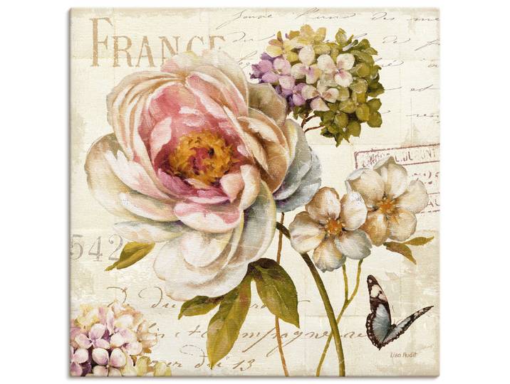 Leinwandbild ARTLAND Blumen III , beige (farbe bild(er): naturfarben), B:50cm H:50cm, Bilder, Leinwandbild, auf Holzrahmen gespannt