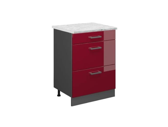 Vicco Küchenunterschrank R-Line, Rot Hochglanz, 60 cm