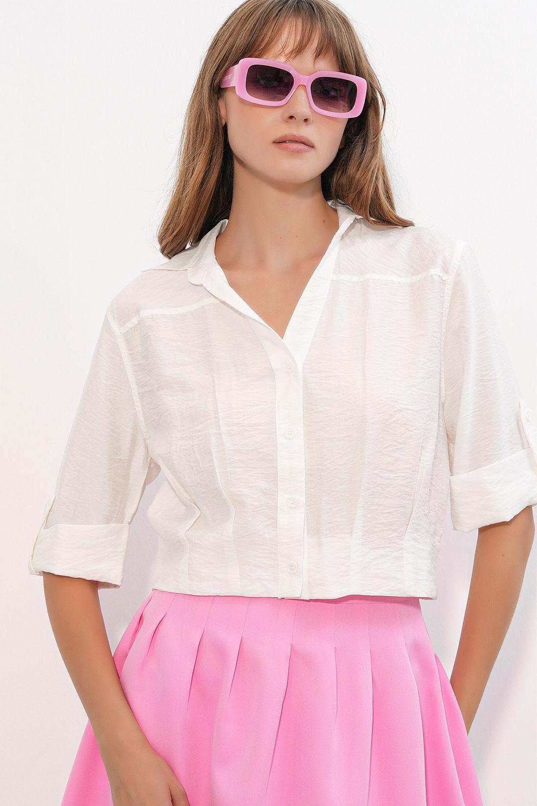 Übergröße Cropped Shirt