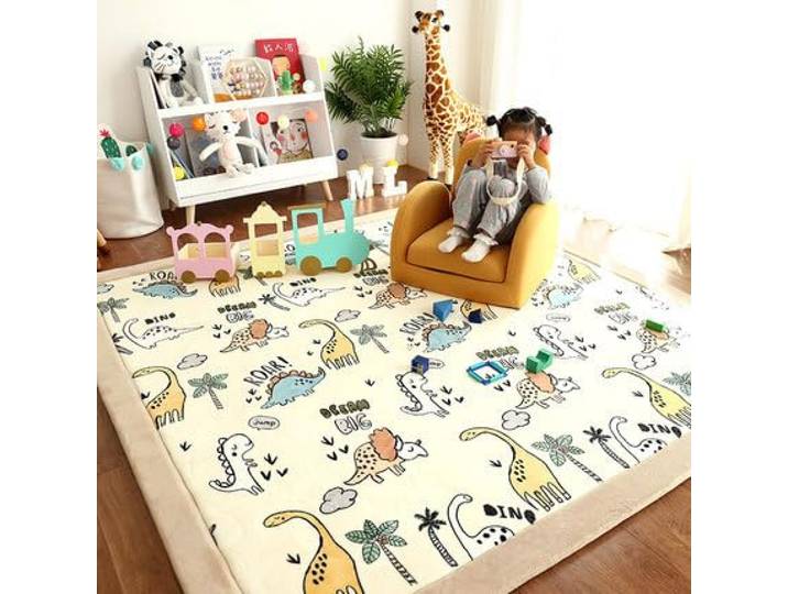Dmkjdzsw Weich rutschfestkorallen Samtmatte,KinderBodenmatte,Krabbelmatte,Tatami-Yogamatte,Verschiedene Motive Und GrößenTeppich,Pflegeleicht-I-200 * 300cm