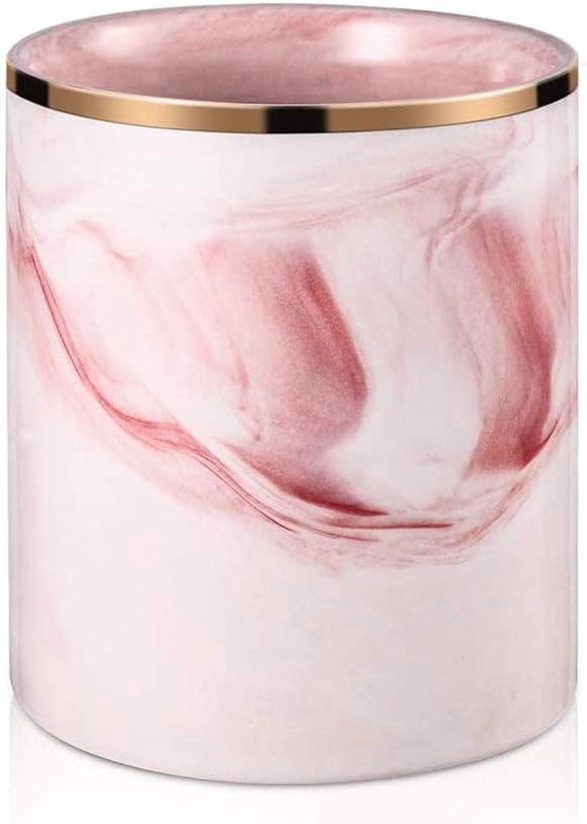 Roze Make-up Penseelhouder en Cosmetische Organizer voor op je Bureau