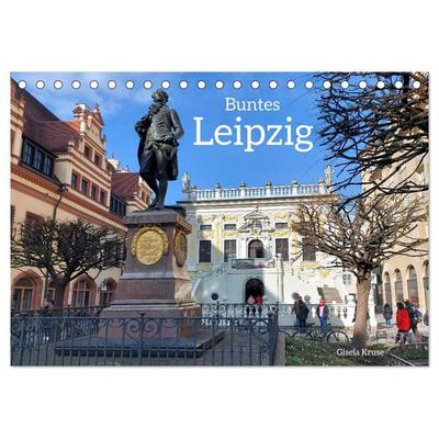 Buntes Leipzig (Tischkalender 2027 DIN A5 quer), CALVENDO Monatskalender
