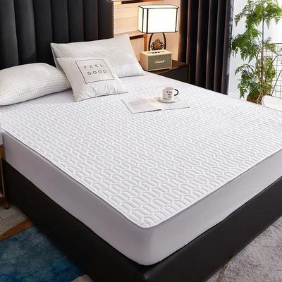 Uplifted Finds Waterproof Quilted Latex Mattress Protector Pad Fitted Sheet Style Bed Cover 160 X 200 X 30 Cm white