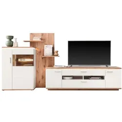 MCA Wohnwand Palermo Holzoptik Weiß