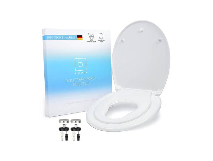 WC-Sitz Benkstein , weiss (weiß), B:37,6cm L:45cm, Edelstahl, Kunststoff, WC-Sitze, WC-Sitz