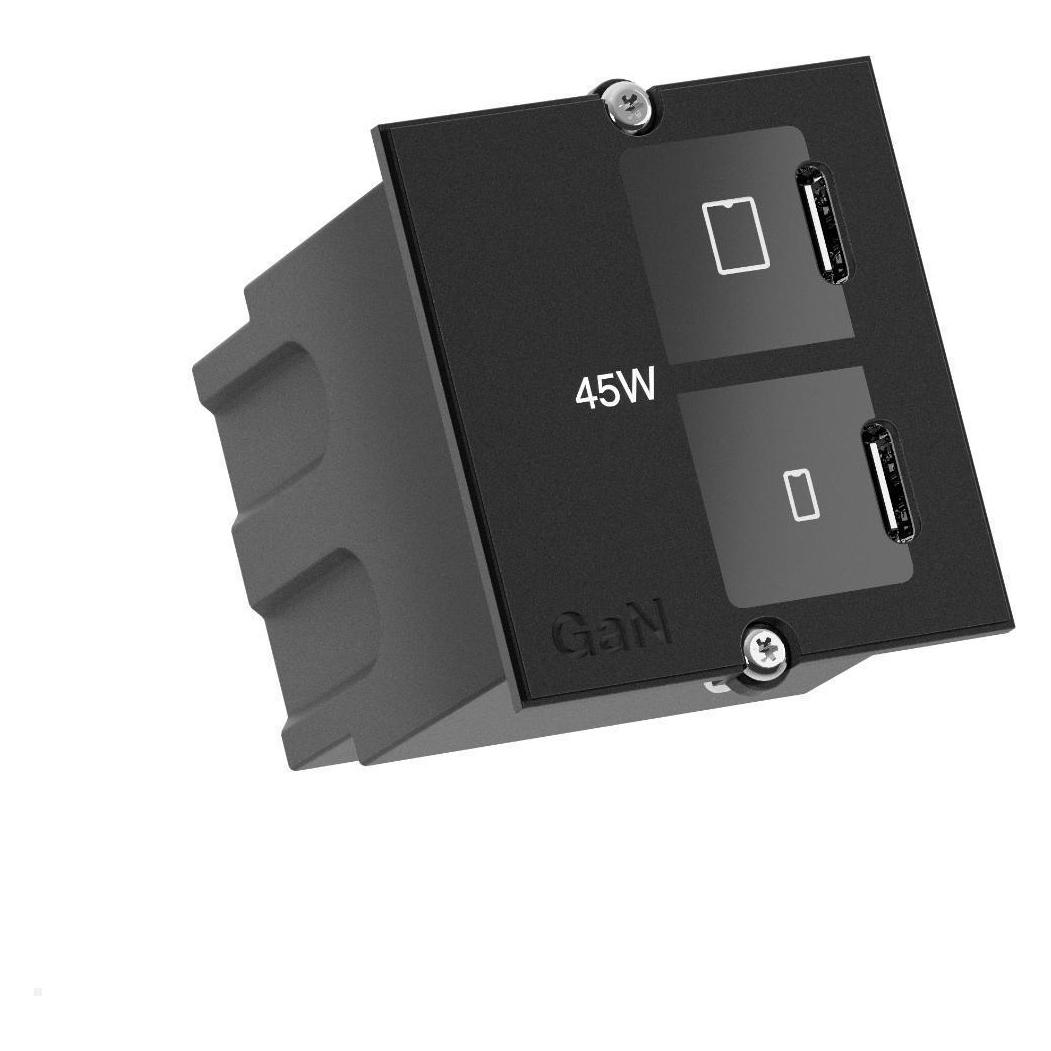 Bachmann Custom Modul USB-Charger mit 2x USB C/C 45W (BM0030435), schwarz (45 W, 2 Ports) (74694230)