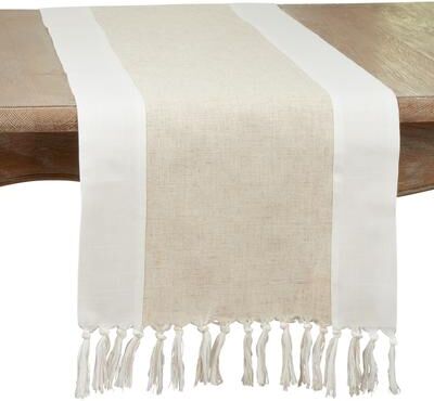 Saro Lifestyle Two-Tone Design Long Table Runner