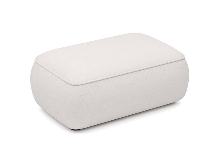 Hellgrauer Pouf Ovo aus pflegeleichtem Chenille