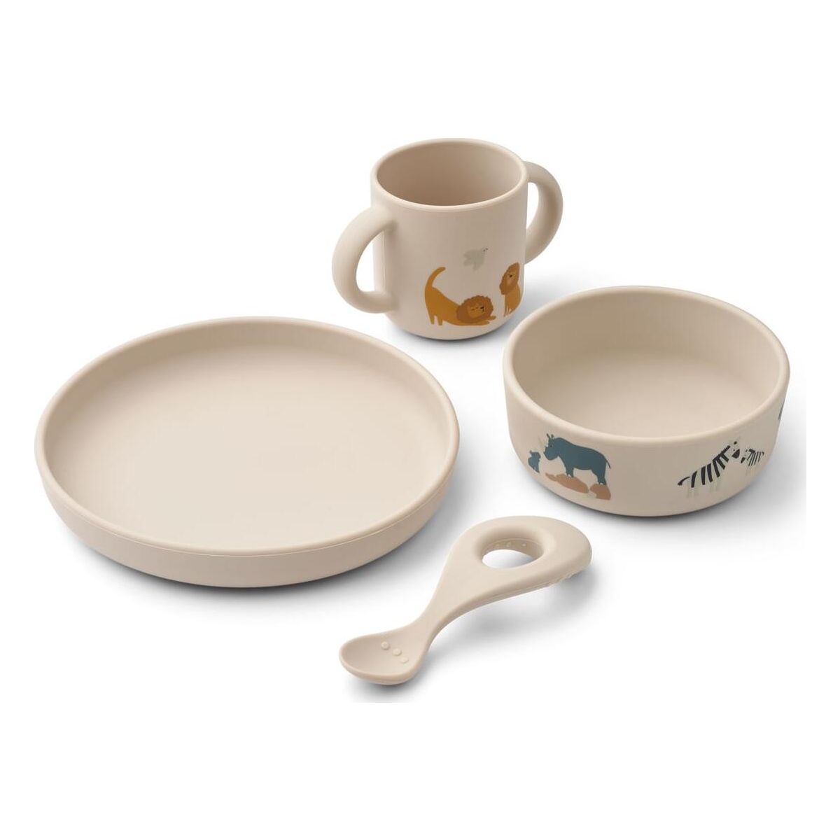 Liewood Vivi Printed Tableware Set all together / sandy (1499) ONE SIZE LW15135-1499-ONE SIZE-CU