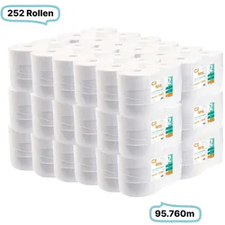 Toilettenpapierrollen JUMBO, 2-lagig, 252 Rollen, 95.760 Meter gesamt, 380m je Rolle, Recyclingpapier, CIL- les Tissue, Series G