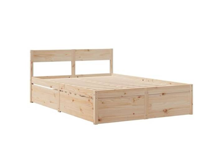vidaXL Massivholzbett ohne Matratze 135x190 cm Kiefernholz
