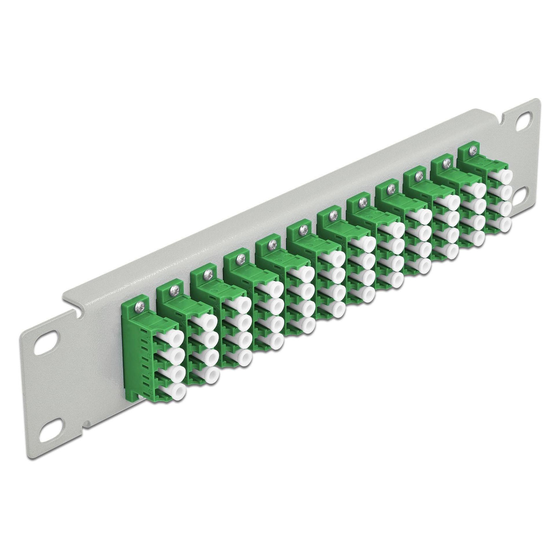 Delock 10? LWL Patchpanel 12 Port LC Quad grün 1 HE grau (66797)