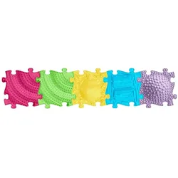 Askato, Spielteppich + Spielmatte, Mata Sensoryczna Ortopedyczna Zestaw 5w1 Medium 5 Puzzli Sensoryka Muffik / Mfk-022-1 (30 x 29 cm)