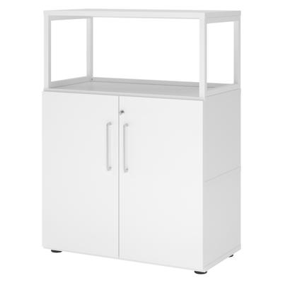 bümö flexi Aktenschrank mittel abschließbar mit Regal in Weiß