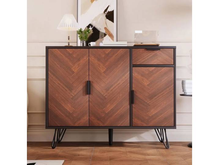 Buffet - Armoire en bois - 3 portes - Tiroir - Design contemporain