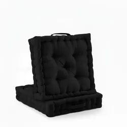 STUHLKISSEN Mila 50x50x10cm Schwarz (2tlg)