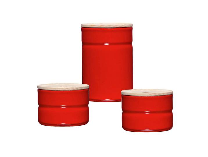 Riess Vorratsdosenset Serve + Store Kitchenmanagement Tomato, Eschefarben, Holz, 3-teilig, Esche, 0,230 l, hitzebeständig, lebensmittelecht, stapelbar, Küchenzubehör, Vorratsbehälter, Vorratsdosen