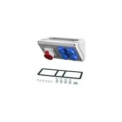 Hensel 20001088 Mi Connection Box, 4x Schuko + CEE 16A, 5p., 400V, 6h Mi CB 16