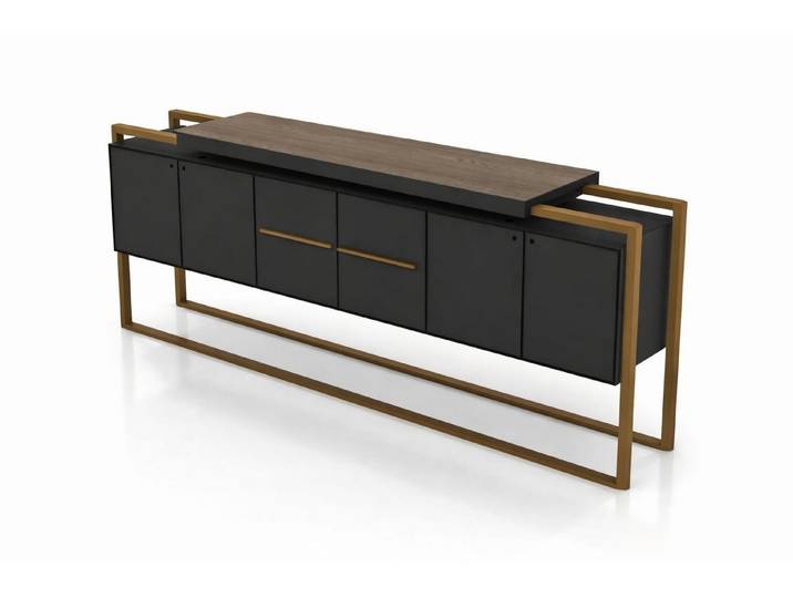 Xlmoebel Sideboard Stylisches Sideboard aus Holz und Metall für Ihr Wohnzimmer mit, Made in Europa