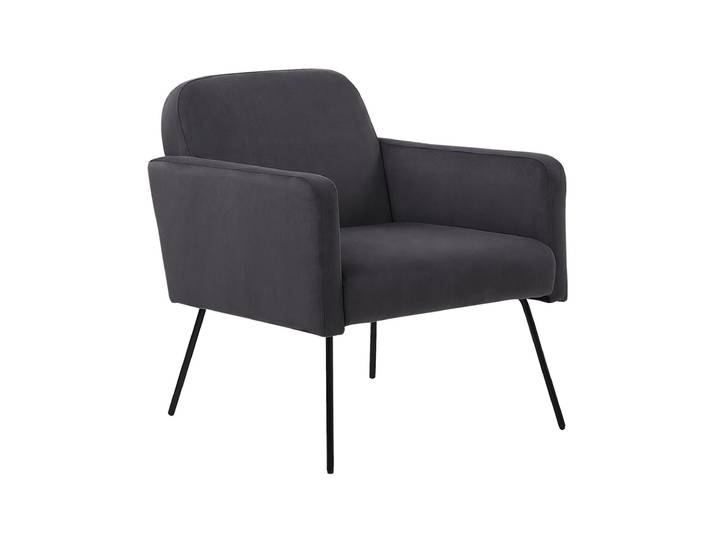Fauteuil en velours gris h77