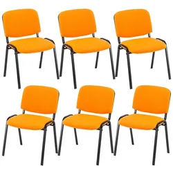 CLP 6er Set Besucherstuhl Ken Stoff orange