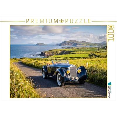 CALVENDO Puzzle Delage D8-120 Cabriolet (Frankreich, 1937-39) an der Küstenstrasse Ring of Kerry in Irland | 1000 Teile Lege-Größe 64 × 48 cm