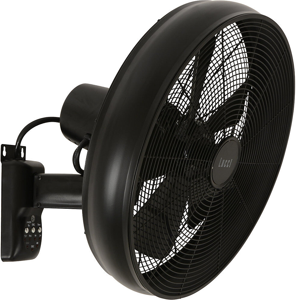 kaiserkraft Wandventilator mit Fernbedienung, HxBxT 460 x 460 x 350 mm, schwarz
