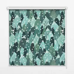 INNENROLLO - Fensterrollo - Rollo - 80x180 cm - Wald und fallender Schnee
