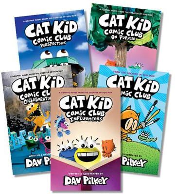 Dog Man Cat Kid Comic Club #1-5 Pack (Hardcover) - Dav Pilkey