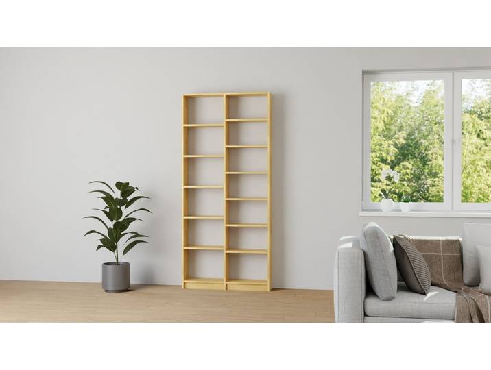 Hohes Bücherregal nach Maß - Hohes Regal mit vielen Optionen Buche Natur geölt