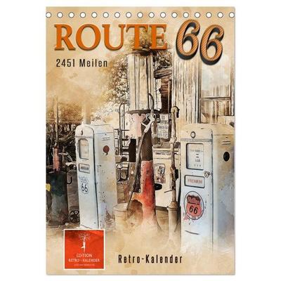 Route 66 - 2451 Meilen (Tischkalender 2026 DIN A5 hoch), CALVENDO Monatskalender