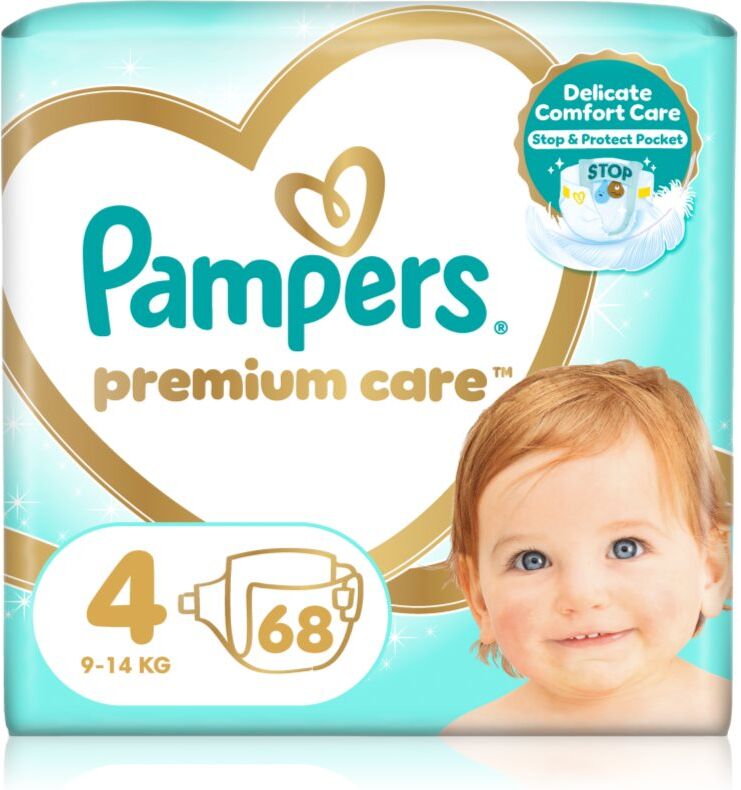 Pampers Premium Care Size 4 couches jetables 9-14 kg 68 kg