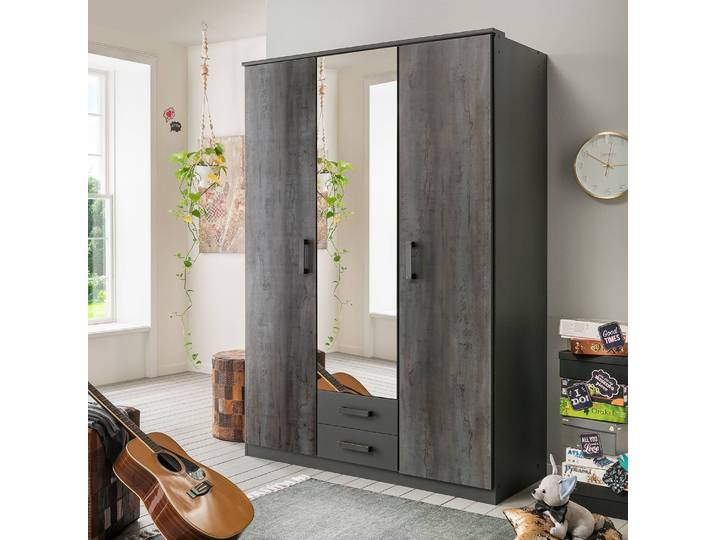 Drehtürenschrank Duisburg 135cm Grau