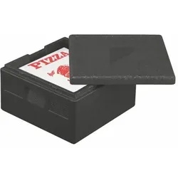 Papstar 5x Thermobox, EPP 41 x 41 x 24 cm schwarz `Pizza` Isobox Isolier Behälter